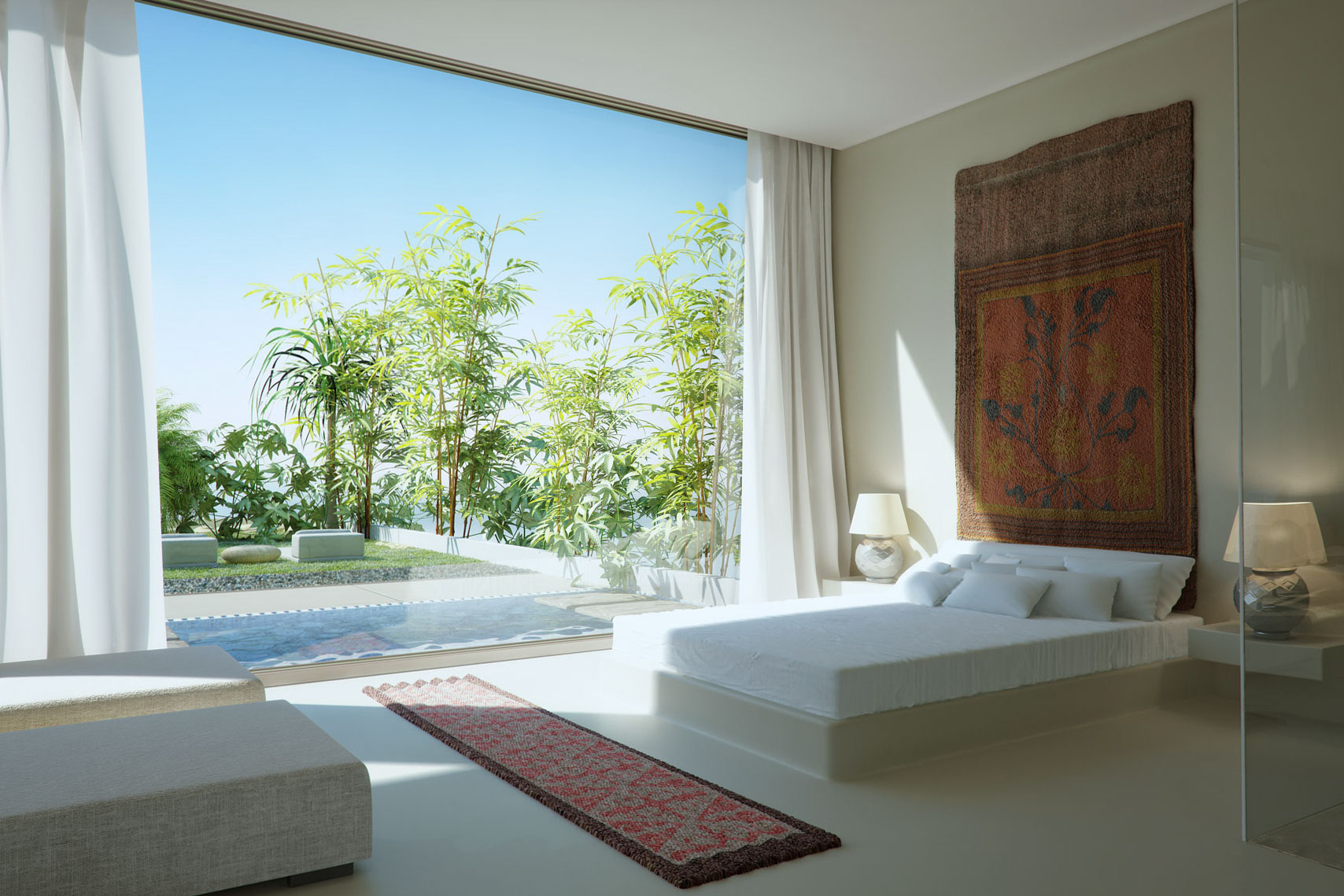 tropical view bedroom