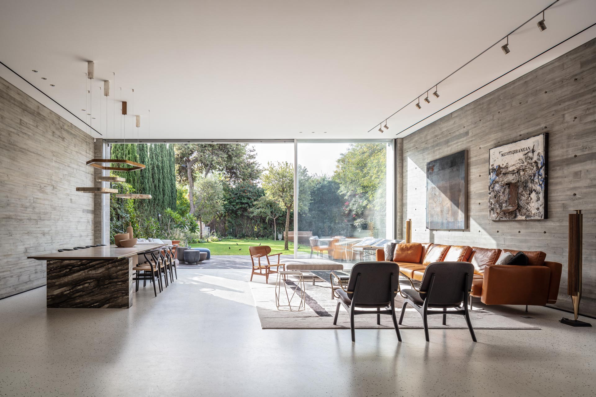 beton living room view