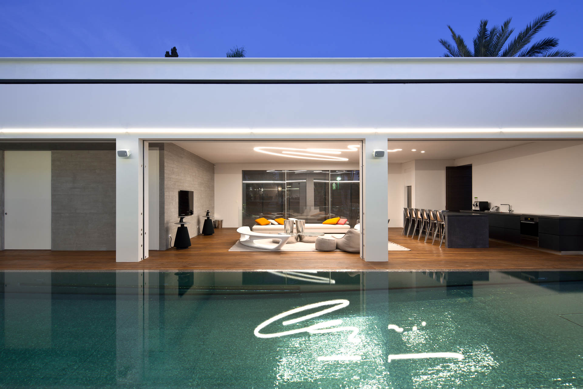 house with light pool